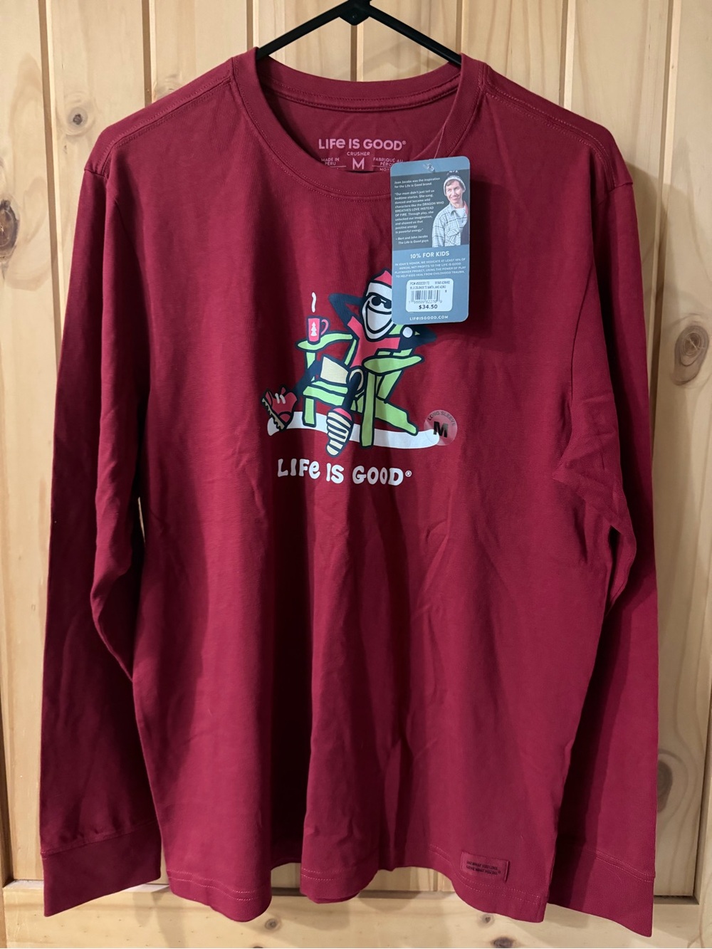 Life Is Good Men's Long-Sleeve Graphic Tee - Maroon